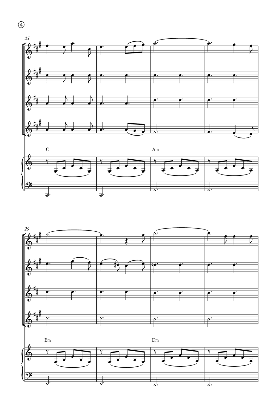 Oh Holy night Saxophone Quartet scores gallery preview page 4