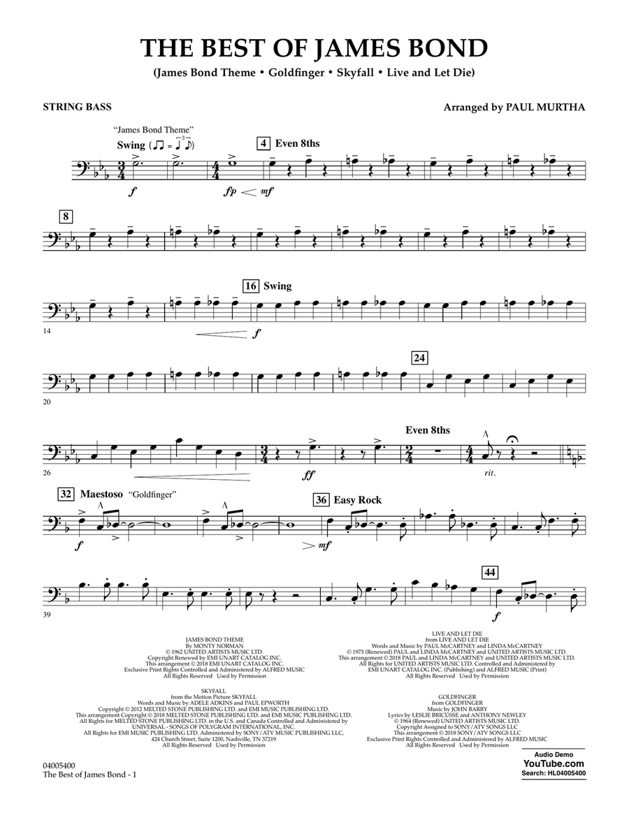 The Best of James Bond - Bass Concert Band scores gallery preview page 1