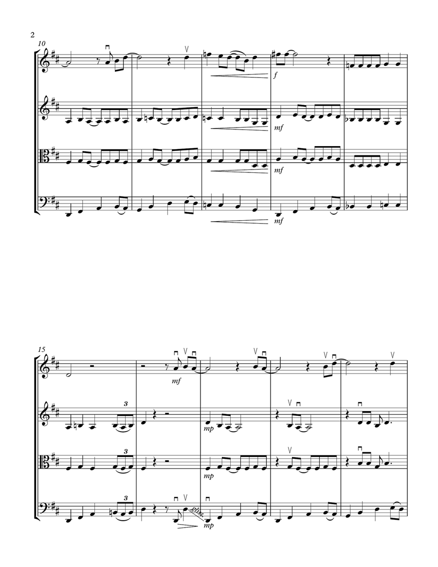 Crazy Little Thing Called Love String Quartet scores gallery preview page 2