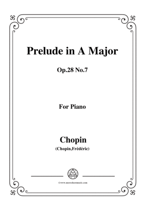 Book cover for Chopin-Prelude Op.28 No.7 in A Major,for piano