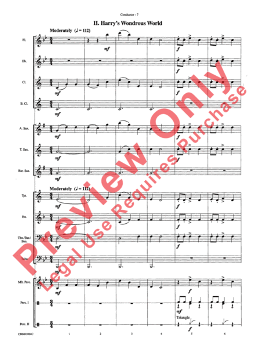 Harry's Wondrous World & Hedwig's Theme (Themes) Concert Band scores gallery preview page 10