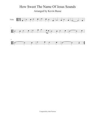 How Sweet The Name Of Jesus Sounds - (Easy key of C) - Viola