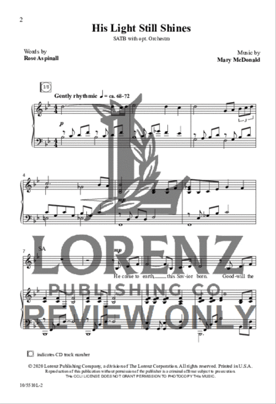 His Light Still Shines His Light Still Shines 4-Part scores gallery preview page 2
