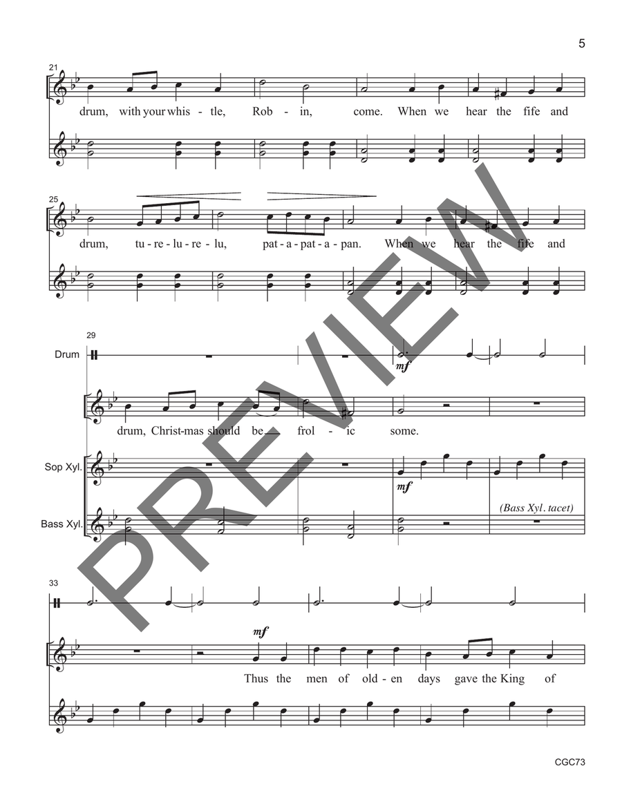 Three Christmas Carols for Unison Voices (Reproducible with MP3s) Unison Choir scores gallery preview page 6