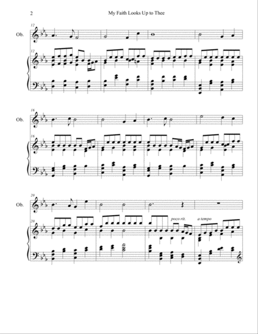 My Faith Looks Up to Thee (oboe/piano), arr. Brenda Portman Piano scores gallery preview page 2
