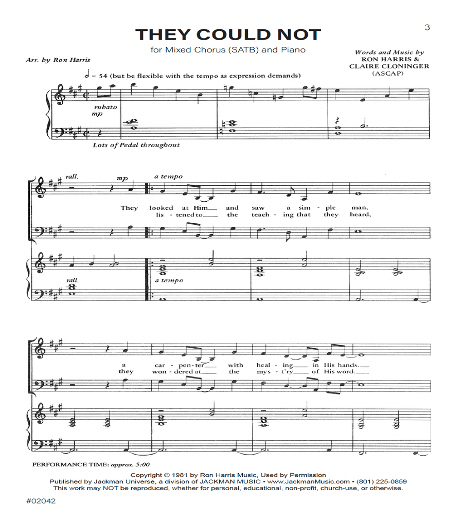 They Could Not - SATB They Could Not - SATB 4-Part scores gallery preview page 2