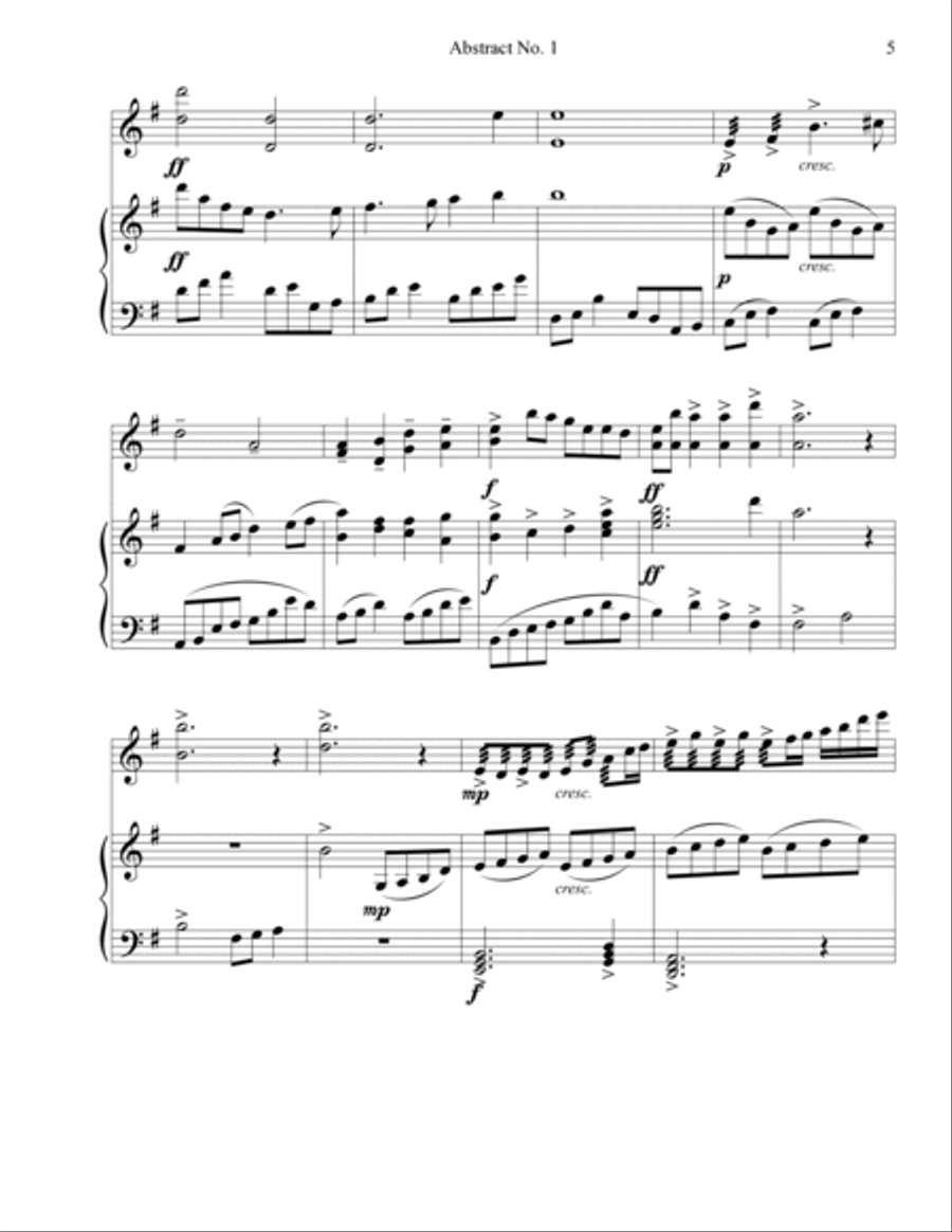 Abstract No. 1: Appassionata for Violin and Piano Violin scores gallery preview page 5