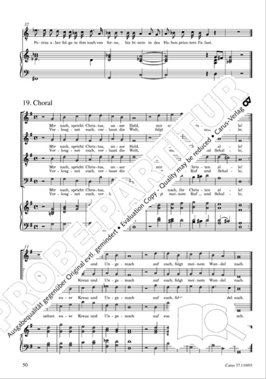 Markuspassion. Werkausgabe Reihe 1, Bd. 7 (Homilius) 4-Part scores gallery preview page 57