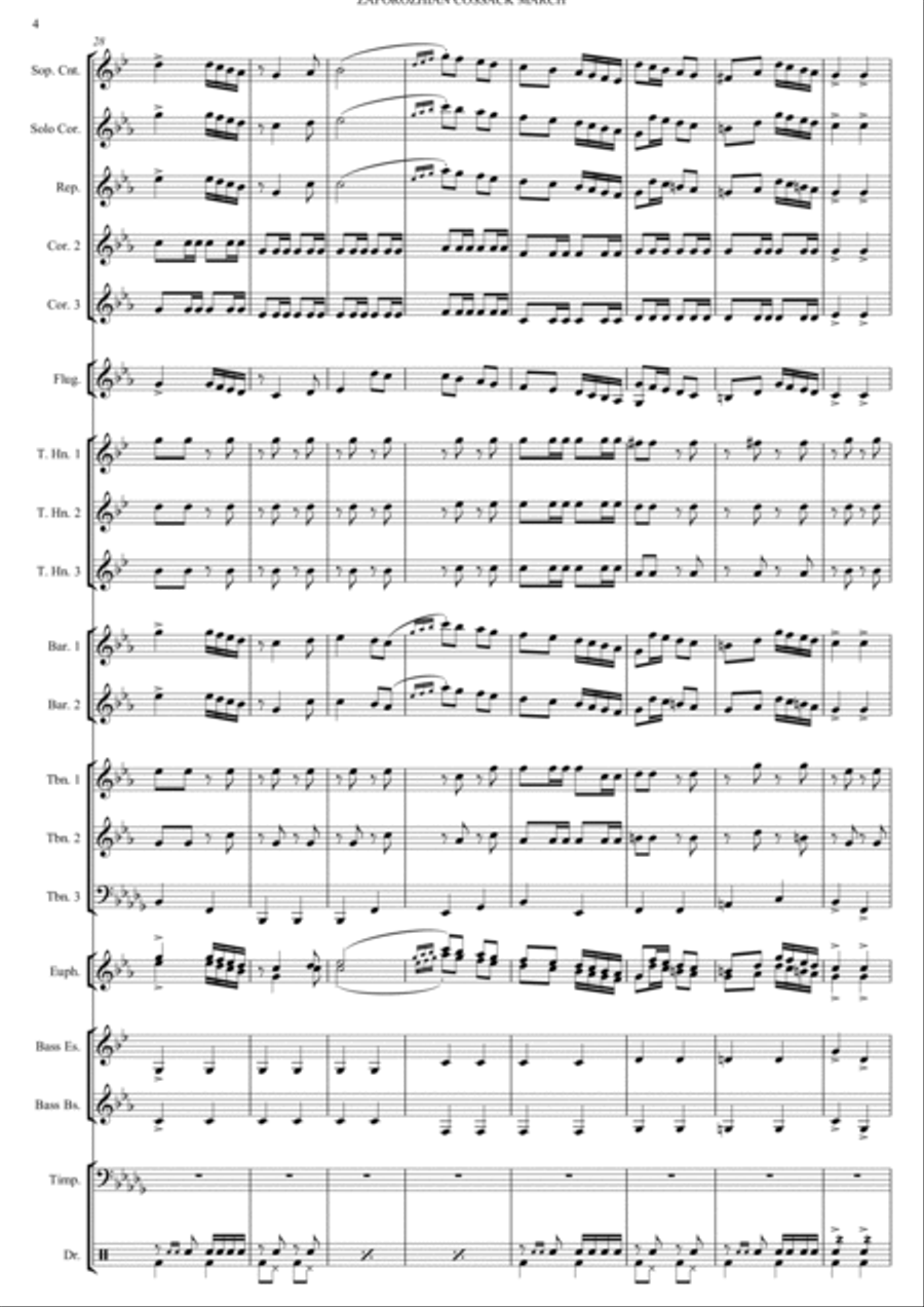 ZAPOROZHIAN COSSACK MARCH Brass Band scores gallery preview page 6