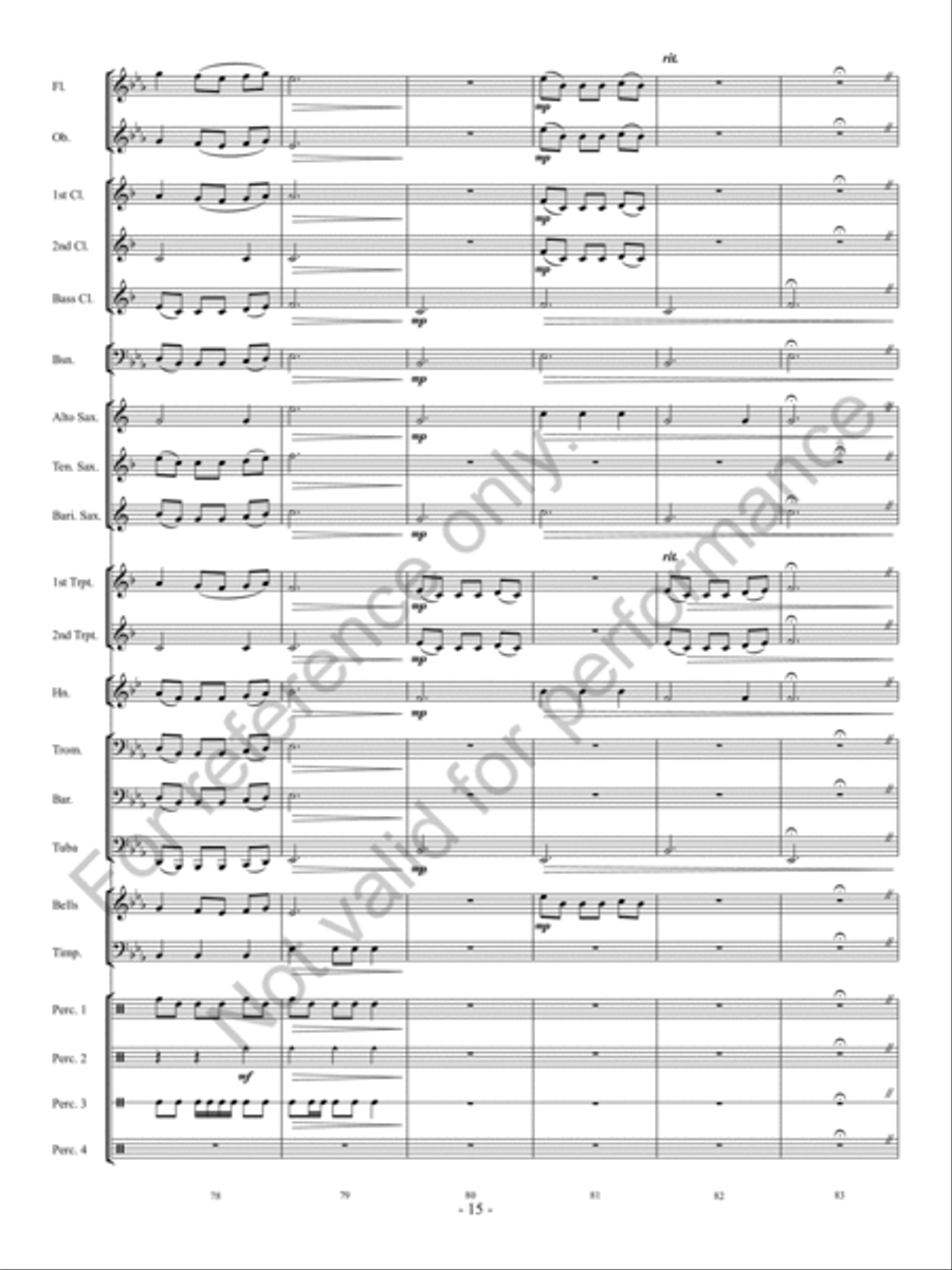 Cowbell Lullaby Concert Band scores gallery preview page 16
