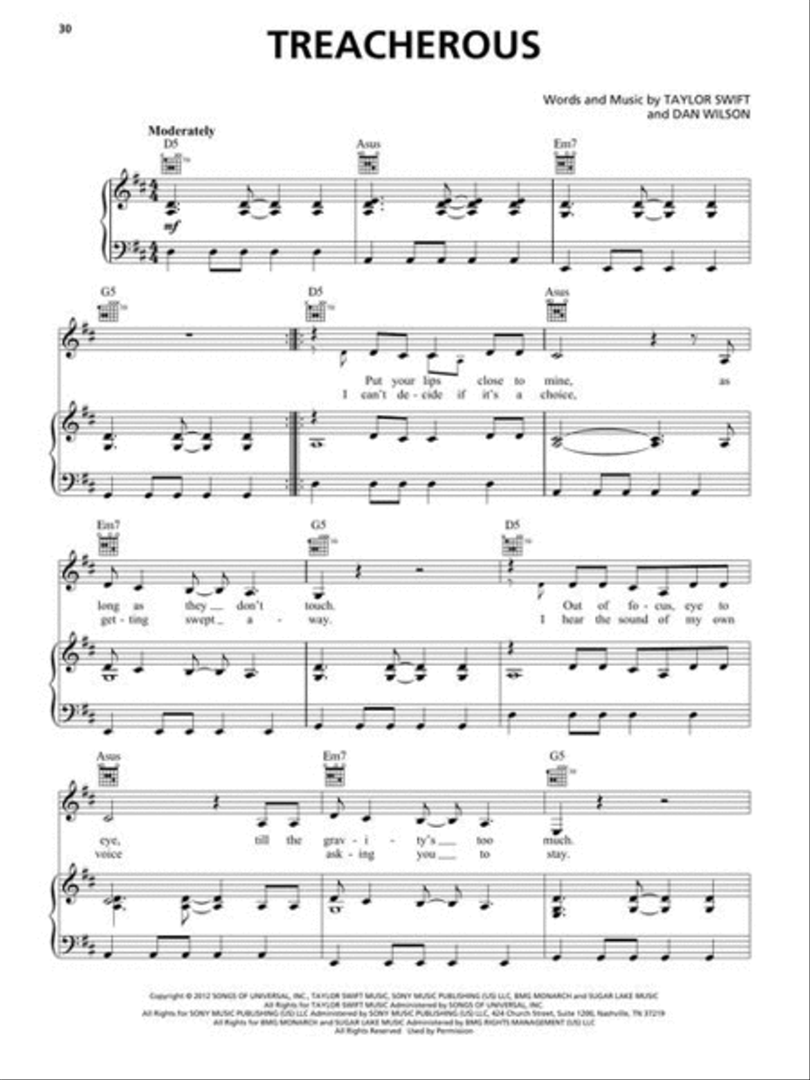 Taylor Swift – Red (Taylor's Version) Piano, Vocal, Guitar scores gallery preview page 7