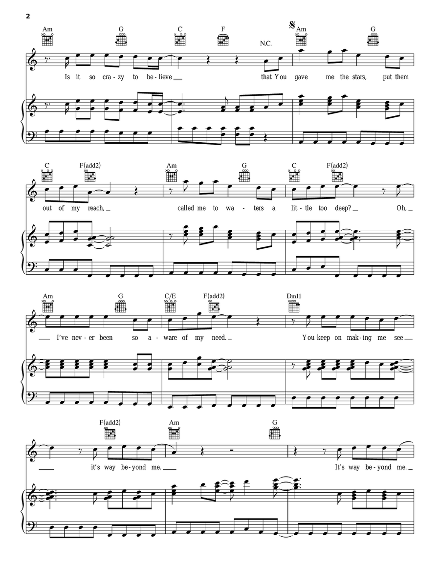 Beyond Me Beyond Me Piano, Vocal, Guitar scores gallery preview page 2