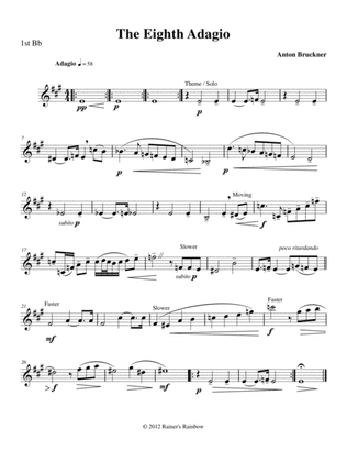 Bruckner 1887 Symphony No 8 Adagio for Clarinet Quartet with Optional String Bass & Bonus Leadsheet