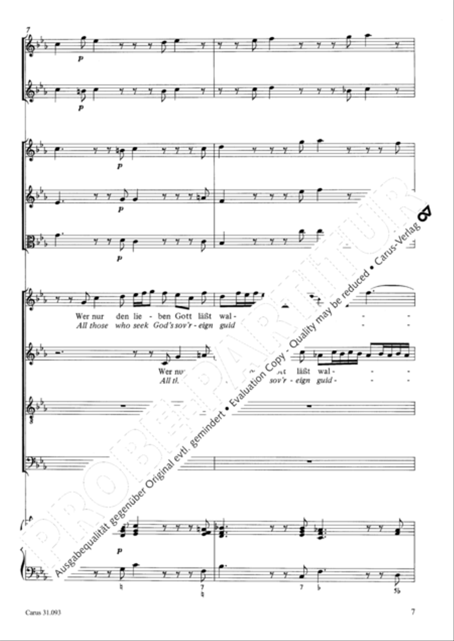 All those who seek God's sov'reign guidance (Wer nur den lieben Gott lasst walten) 4-Part scores gallery preview page 8