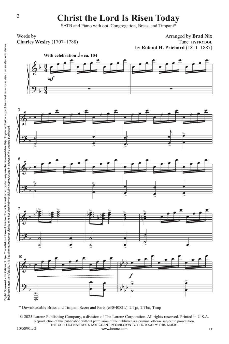 Christ the Lord is Risen Today Choir scores gallery preview page 2