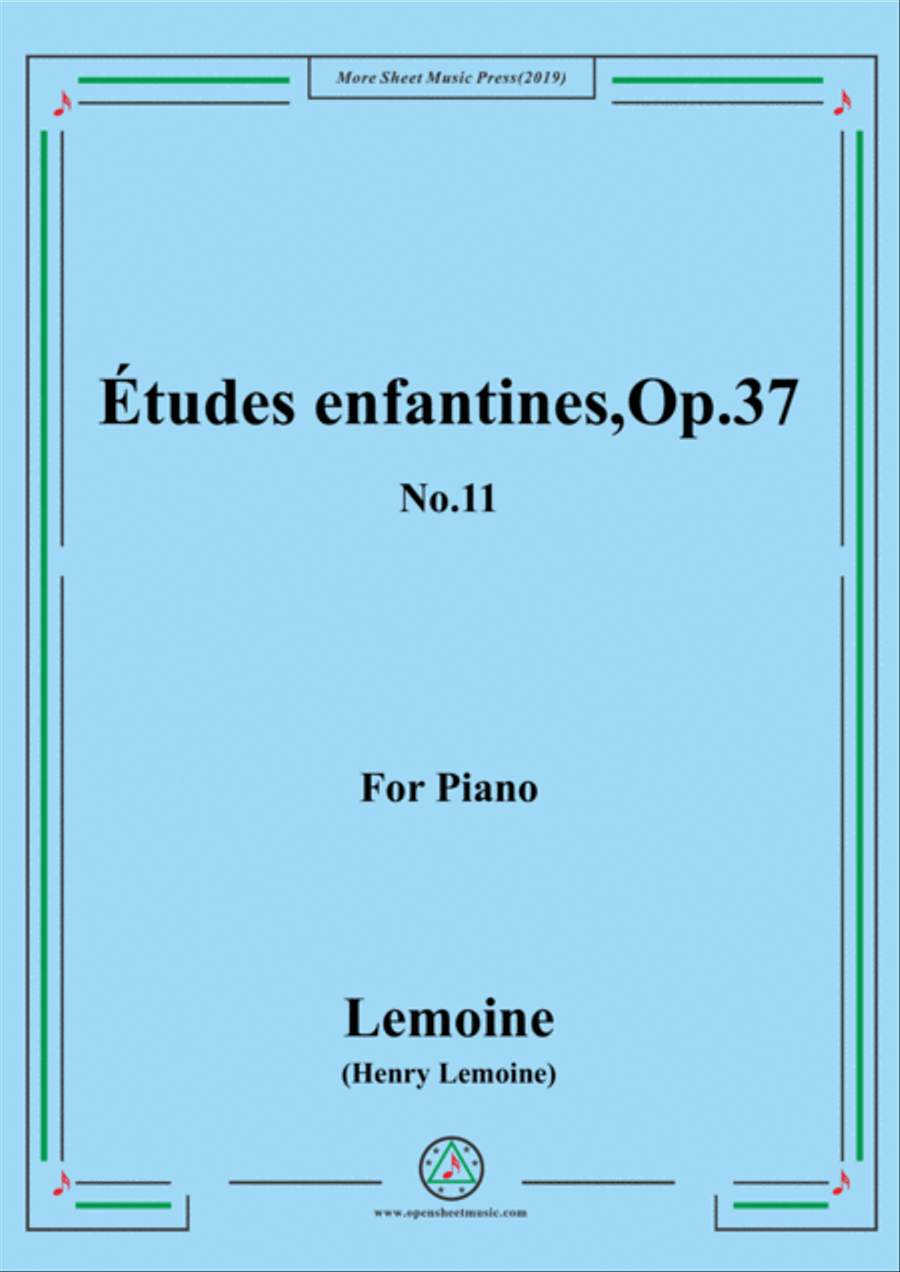 Lemoine-Études enfantines(Etudes) ,Op.37, No.11 Piano Method scores gallery preview page 1