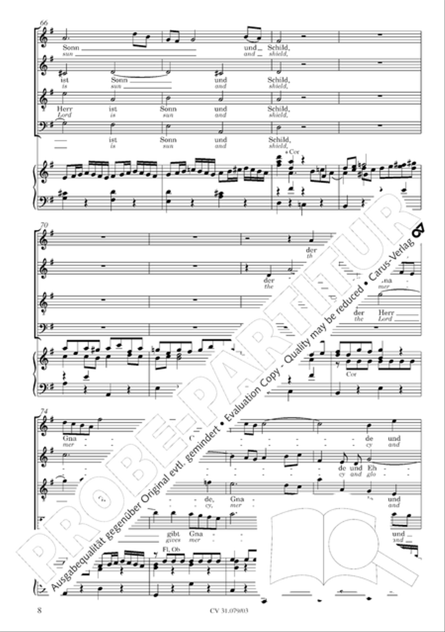 God the Lord is sun and shield (Gott, der Herr, ist Sonn und Schild) 4-Part scores gallery preview page 9