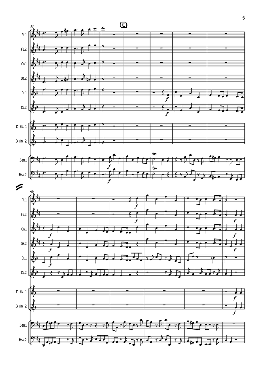 Handel: Messiah (Der Messias) Hallelujah Chorus (original key of D) - wind dectet Large Ensemble scores gallery preview page 5