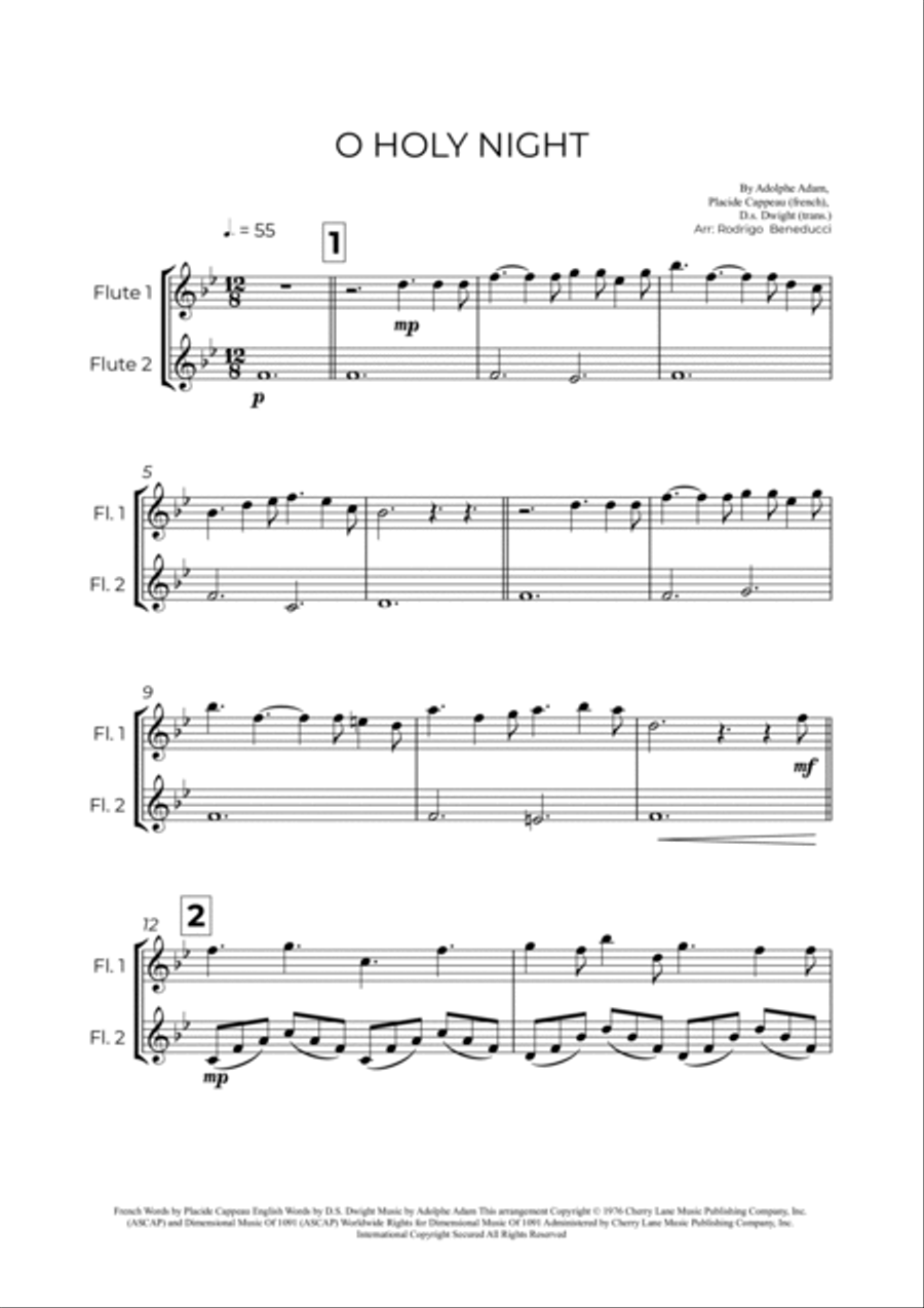 O Holy Night Flute Duet scores gallery preview page 2