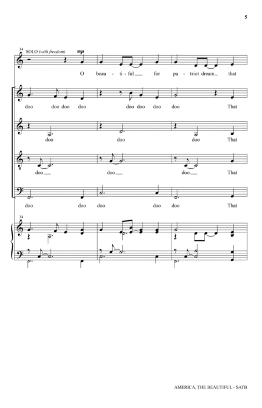 America, The Beautiful 4-Part scores gallery preview page 4