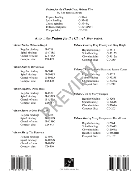 Psalms for the Church Year - Volume 5, Spiral edition