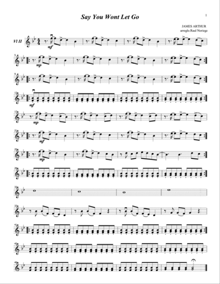 Say You Won't Let Go String Quartet scores gallery preview page 4
