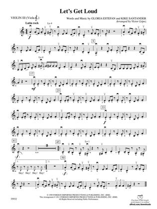 Let's Get Loud: 3rd Violin (Viola [TC])