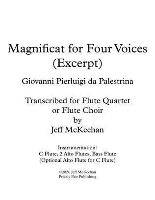 Book cover for Magnificat for Flute Quartet (Palestrina)