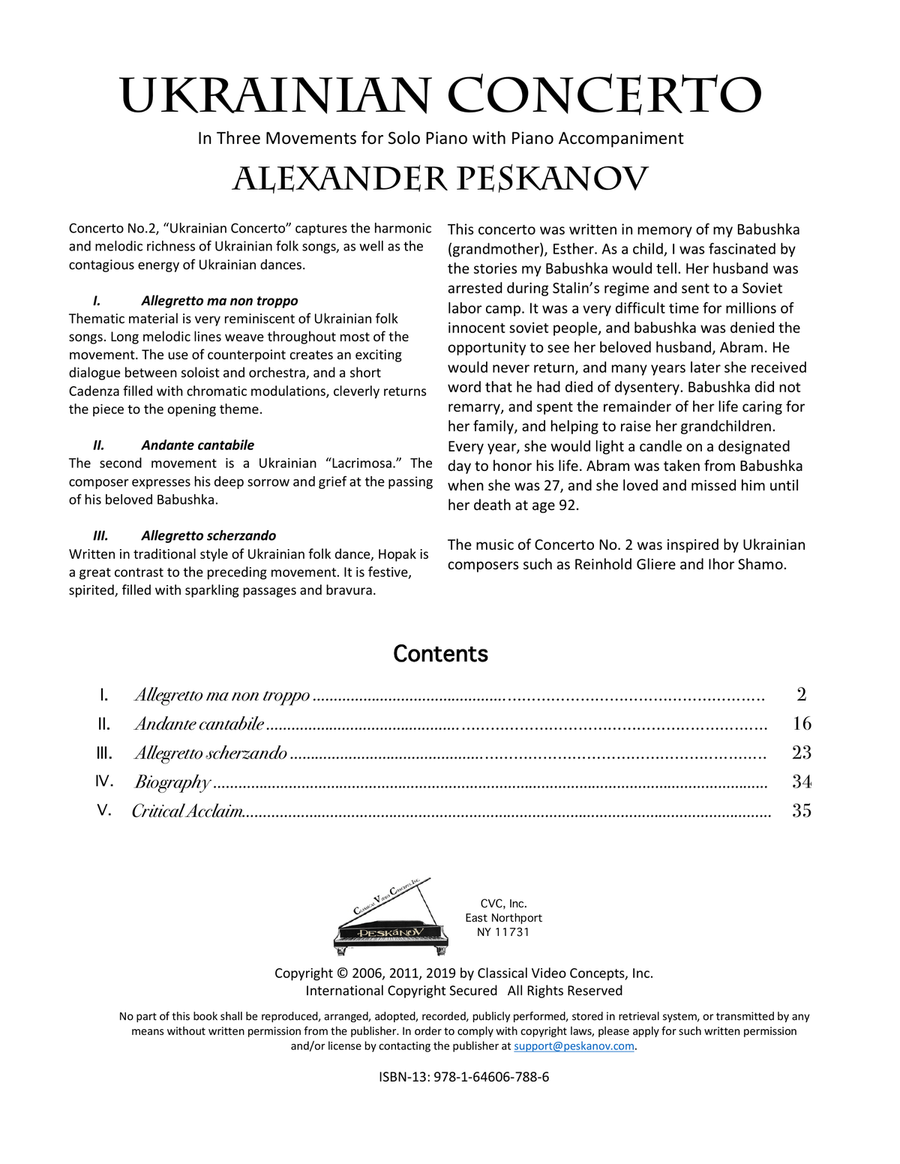 Concerto No. 2 "Ukrainian Concerto" for Piano and Orchestra image number null