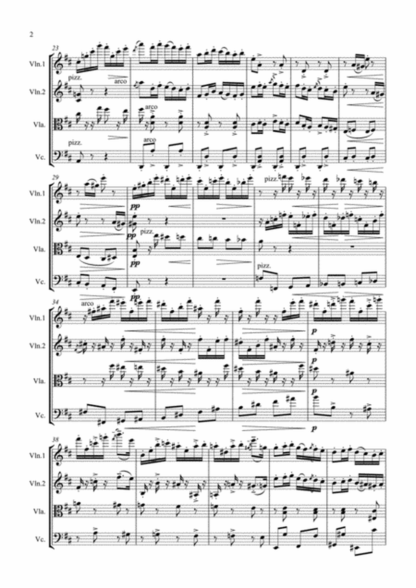 Brahms - Capriccio Op.76 No.2 - String Quartet