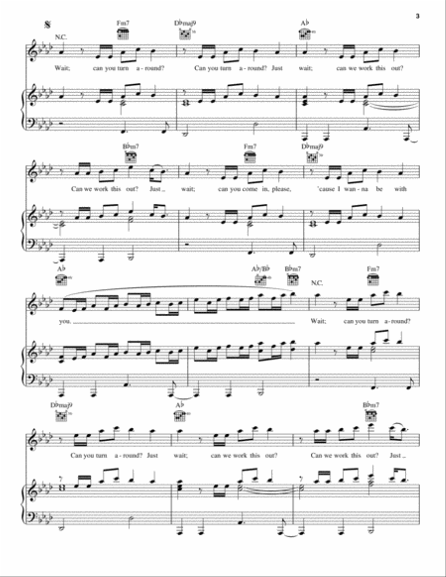 Wait Wait Piano, Vocal, Guitar scores gallery preview page 3