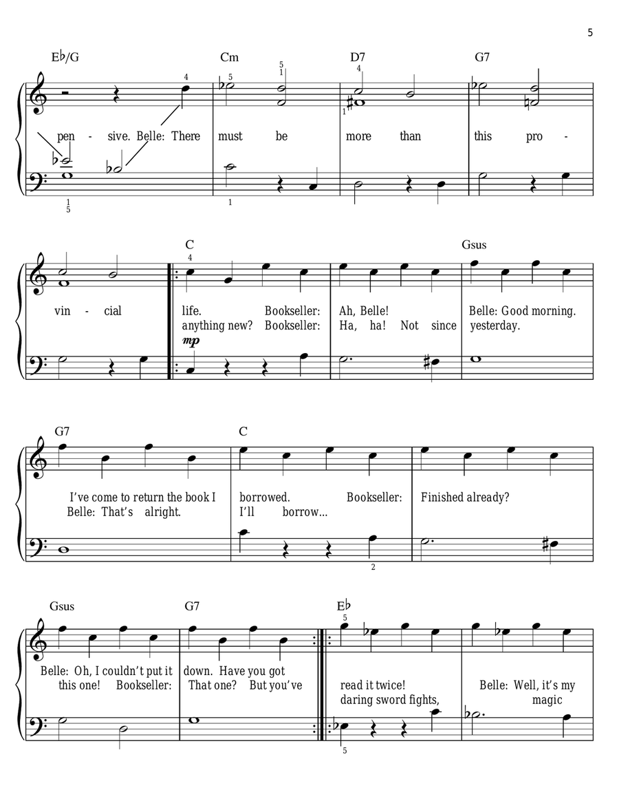 Belle (from Beauty And The Beast) Easy Piano scores gallery preview page 5