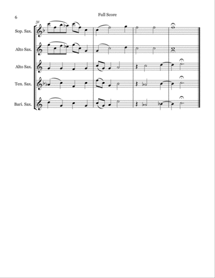 The Christmas Song (Chestnuts Roasting On An Open Fire) Saxophone Quartet scores gallery preview page 6