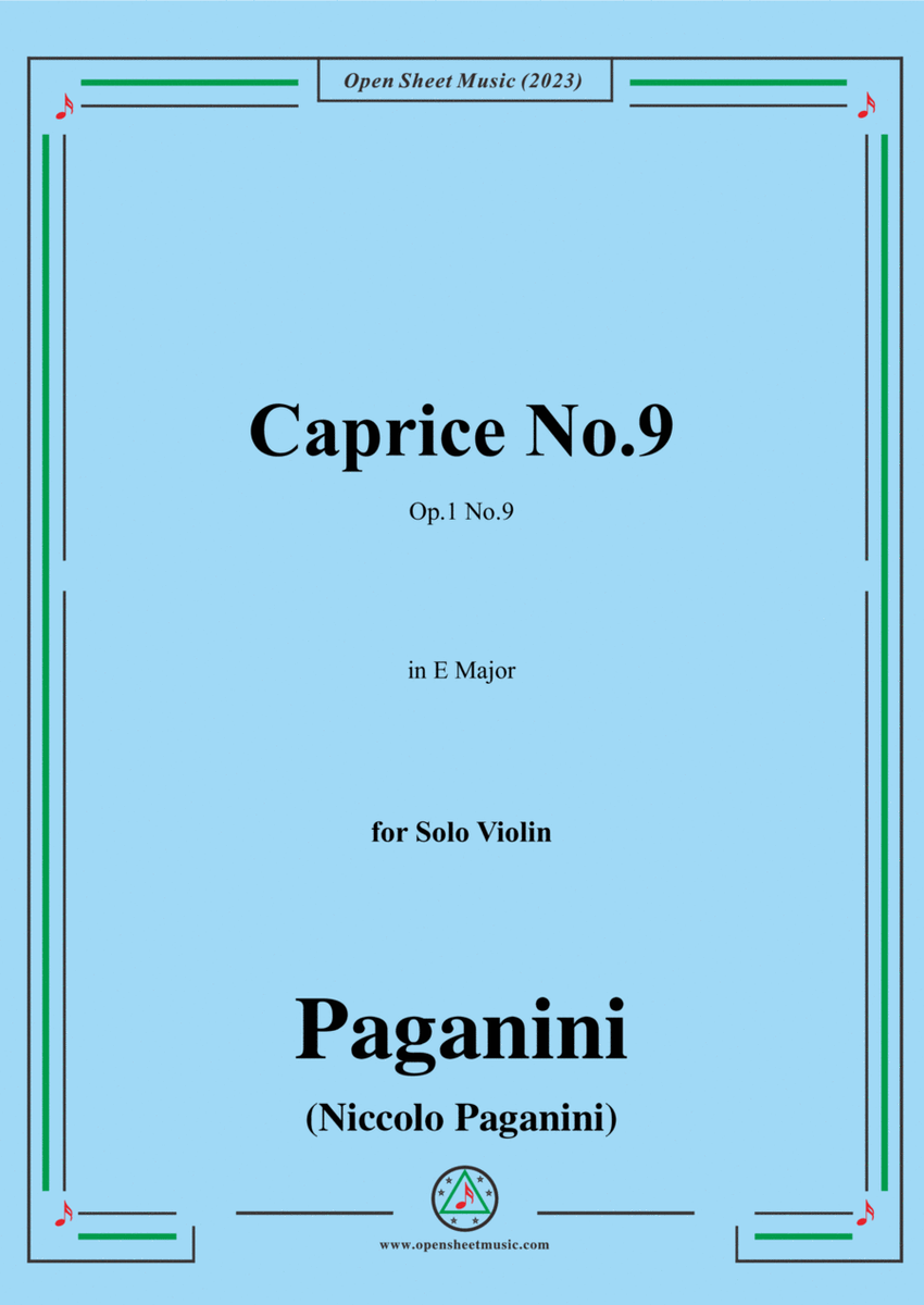 Paganini-Caprice No.9,Op.1 No.9,in E Major,for Solo Violin image number null
