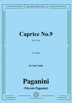 Paganini-Caprice No.9,Op.1 No.9,in E Major,for Solo Violin
