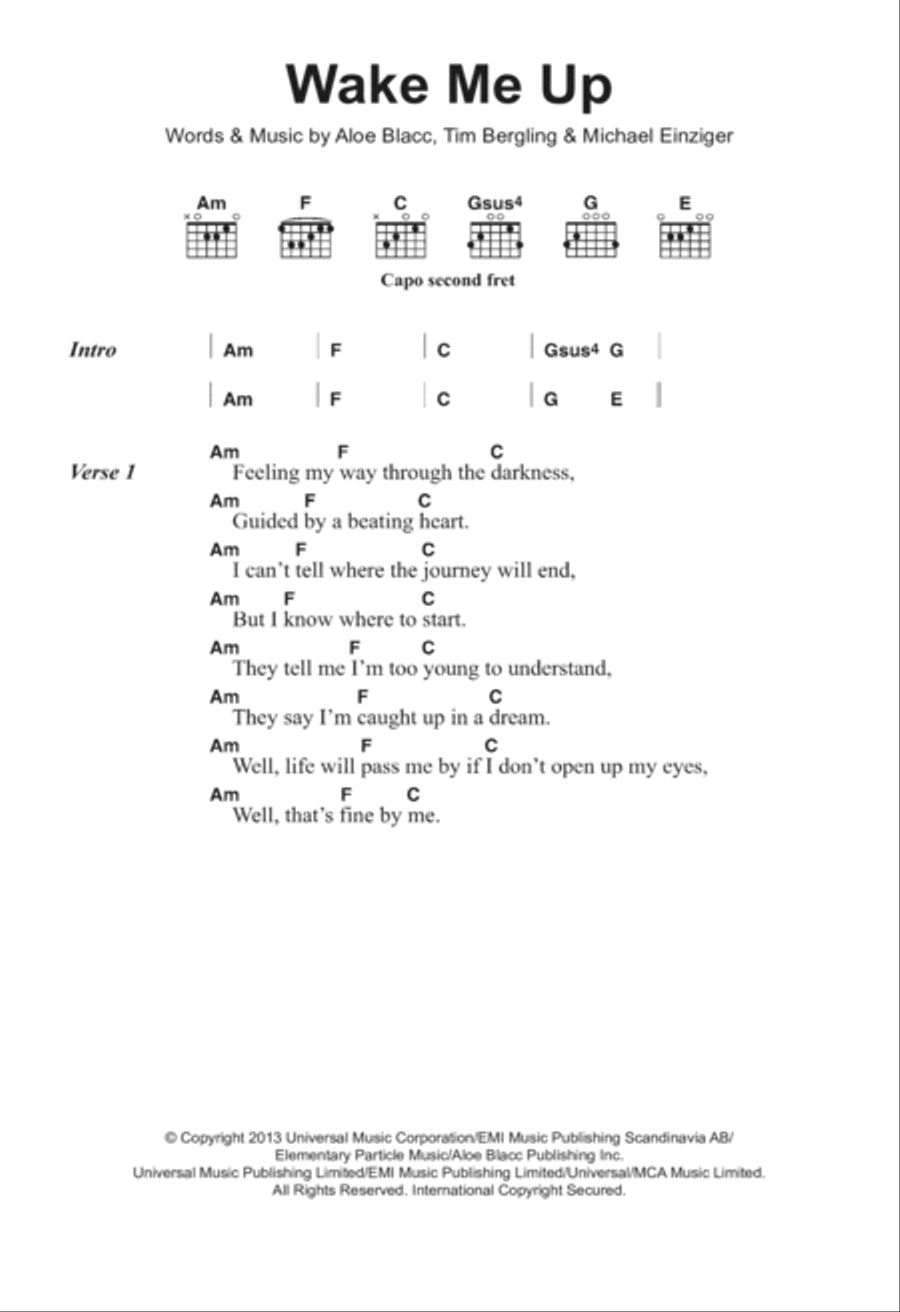 Wake Me Up Acoustic Guitar scores gallery preview page 1