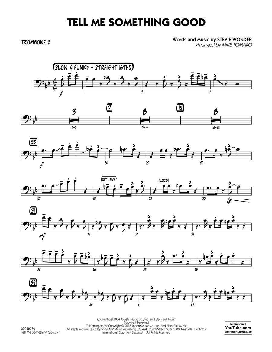 Tell Me Something Good - Trombone 2