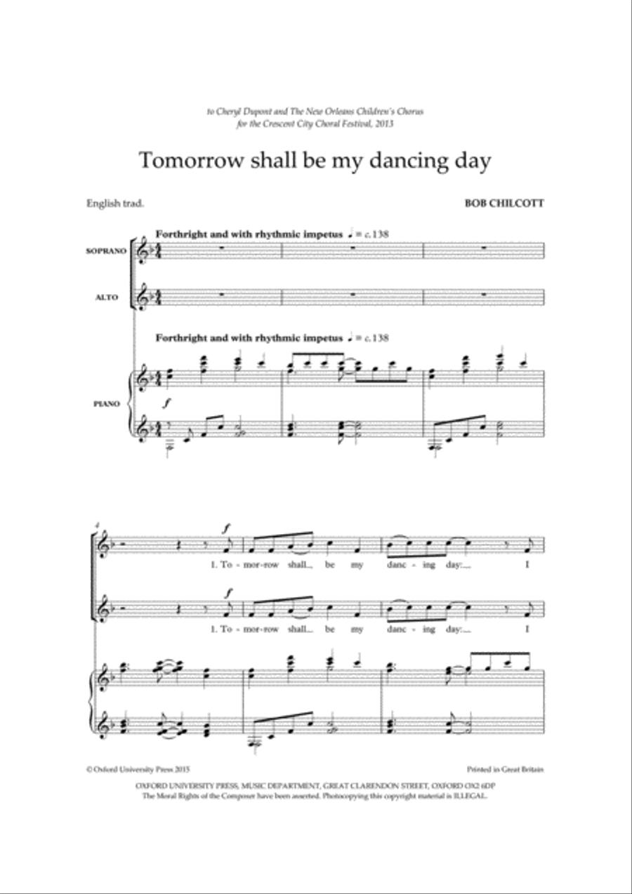 Tomorrow shall be my dancing day SSA scores gallery preview page 2