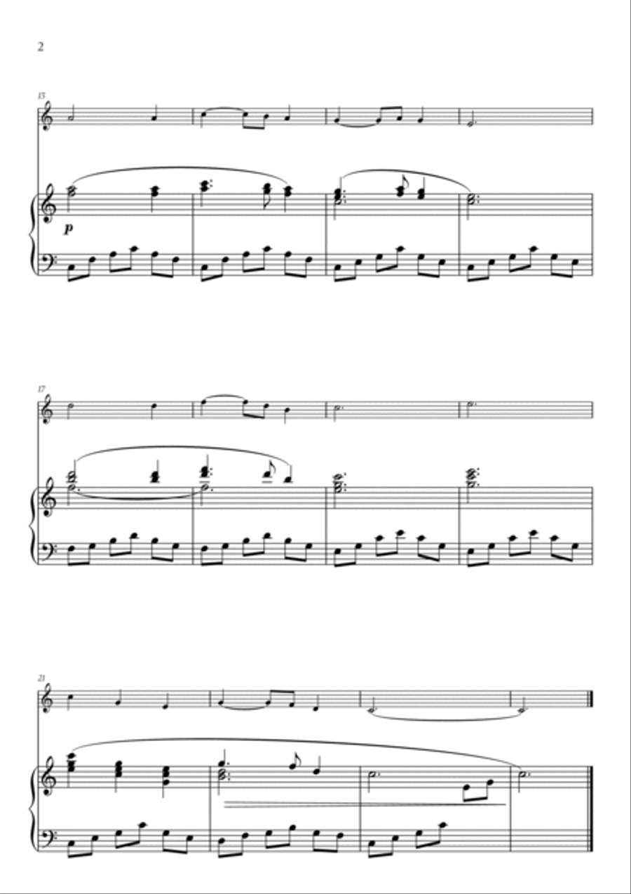 Franz Xaver Gruber - Silent Night Beginner (for Violin and Piano) Violin Solo scores gallery preview page 2