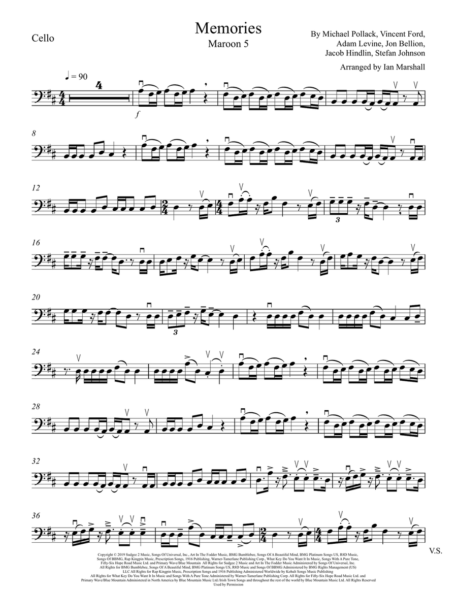 Memories Piano scores gallery preview page 1