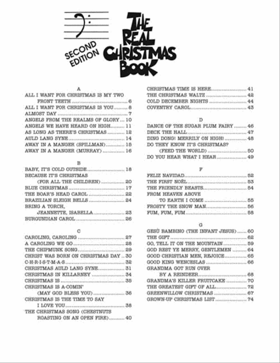 The Real Christmas Book – 2nd Edition Bass Clef Instrument scores gallery preview page 3
