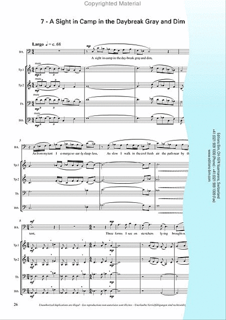 Songs of War and Loss Brass Quintet scores gallery preview page 15