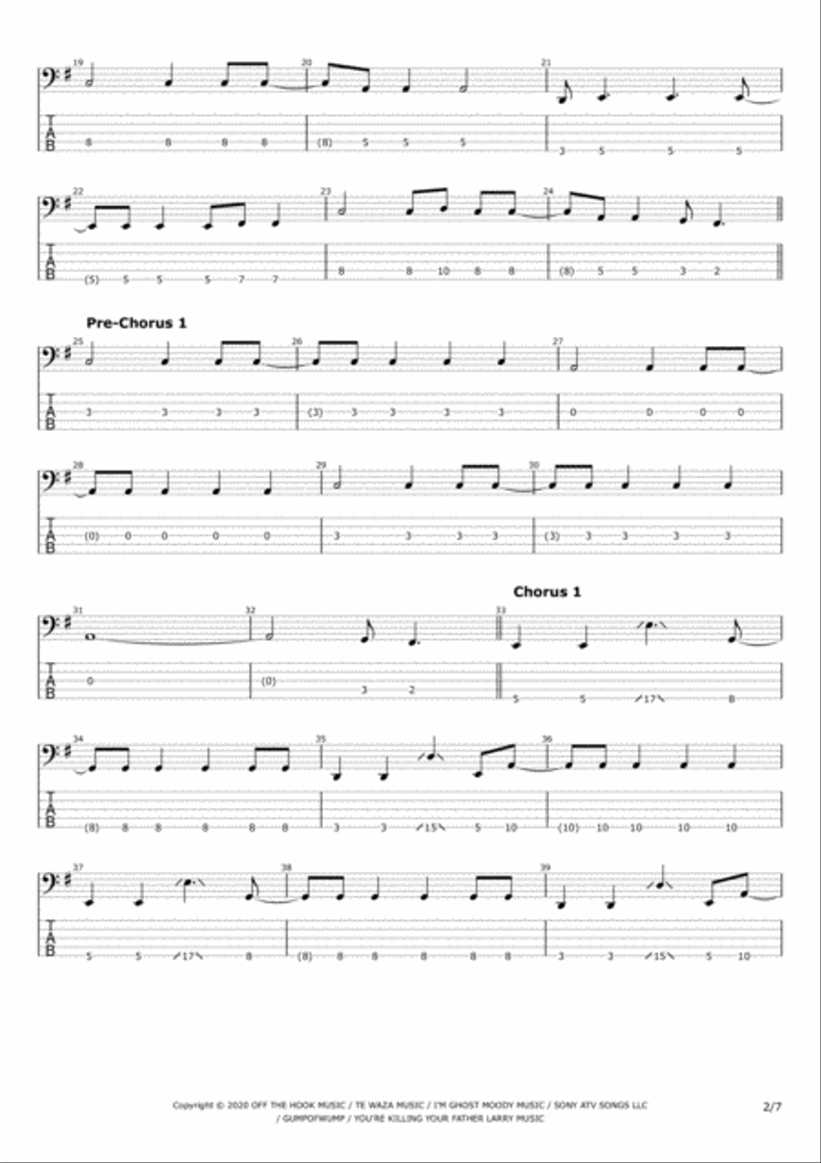When The Seasons Change Bass Guitar scores gallery preview page 2