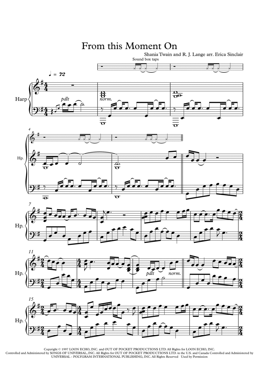 From This Moment On Harp scores gallery preview page 1