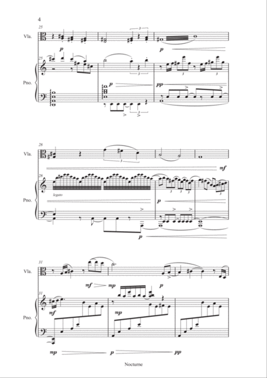 Nocturne for Viola and Piano Piano scores gallery preview page 4