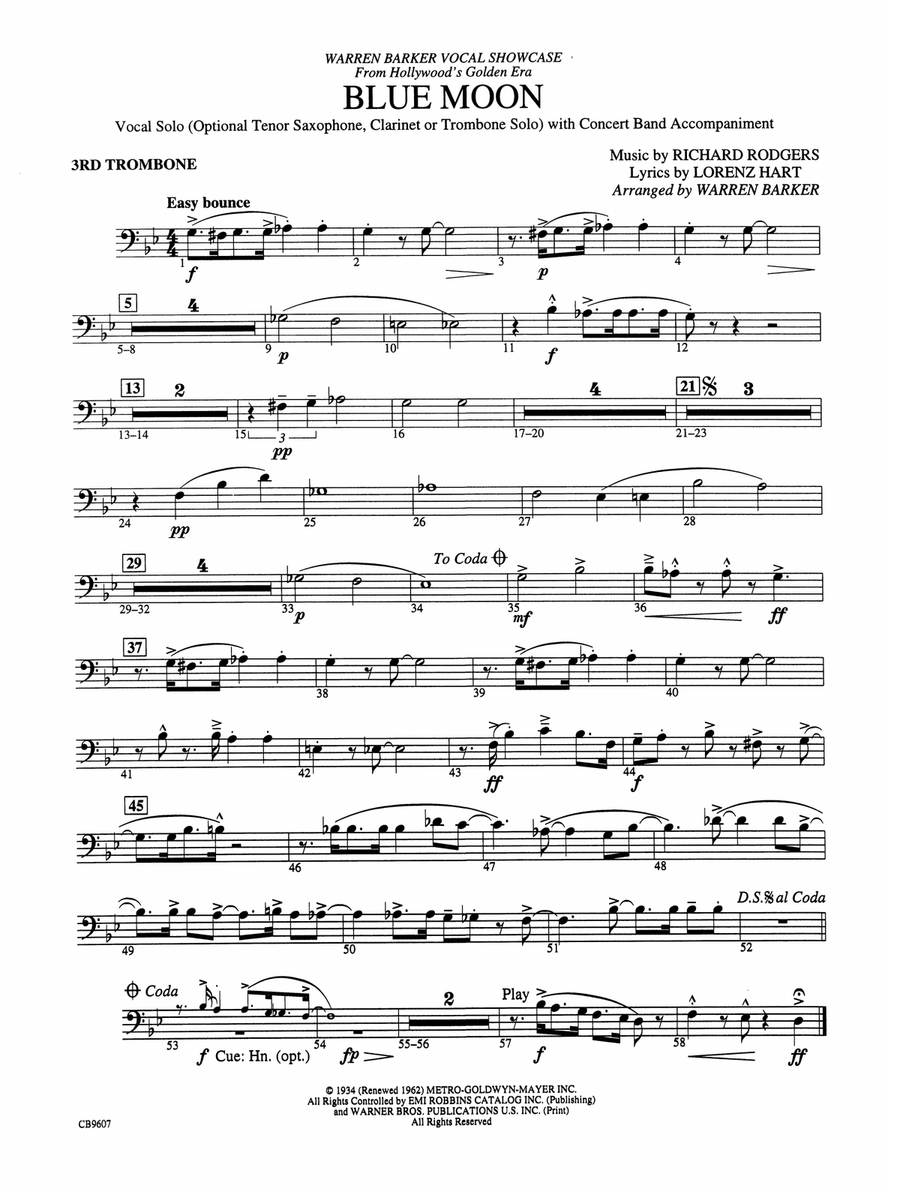 Blue Moon: 3rd Trombone