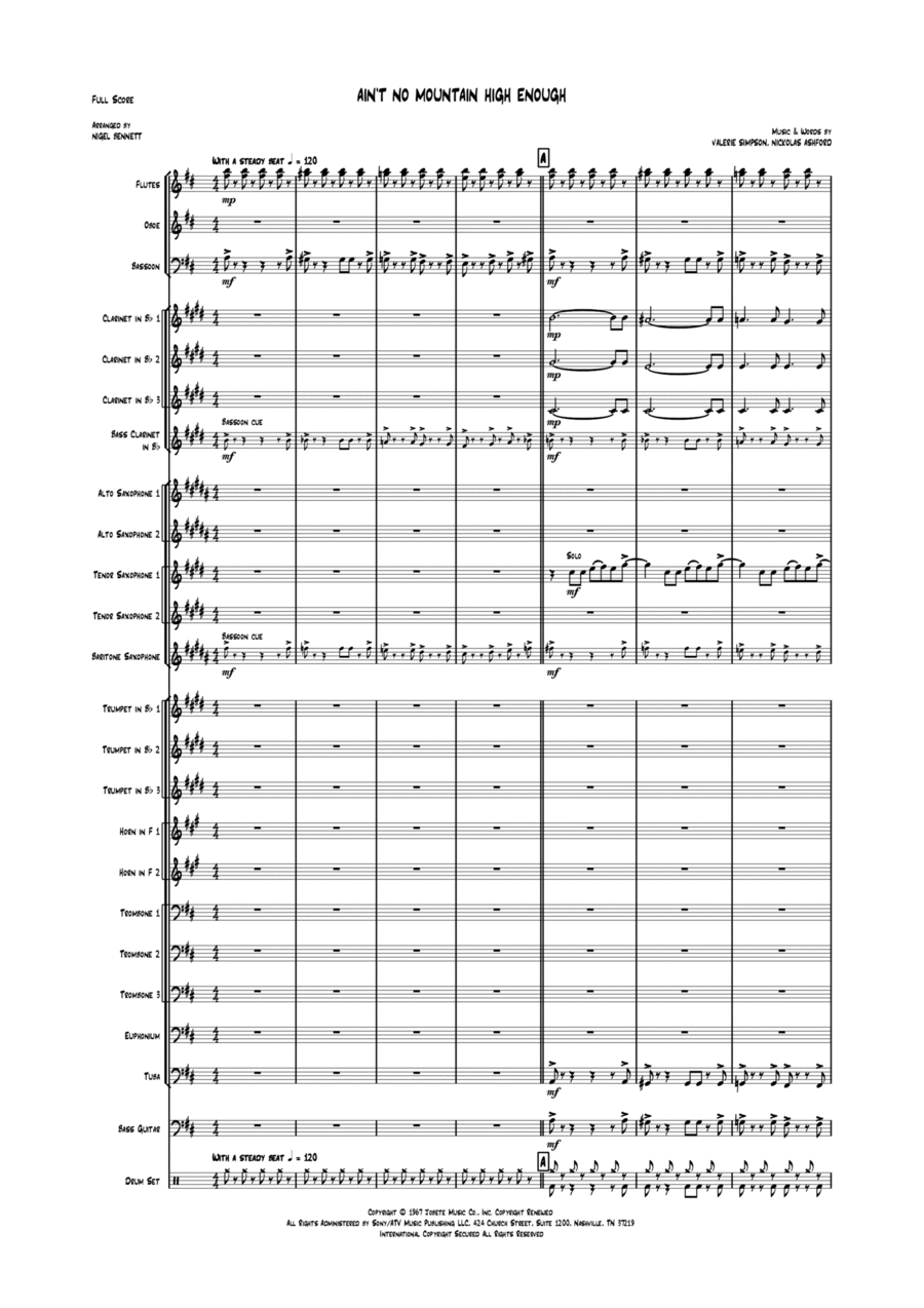 Ain't No Mountain High Enough Concert Band scores gallery preview page 1