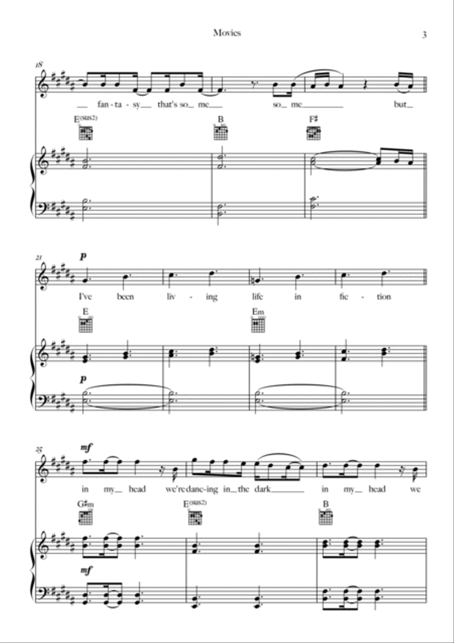 Movies Piano, Vocal, Guitar scores gallery preview page 3