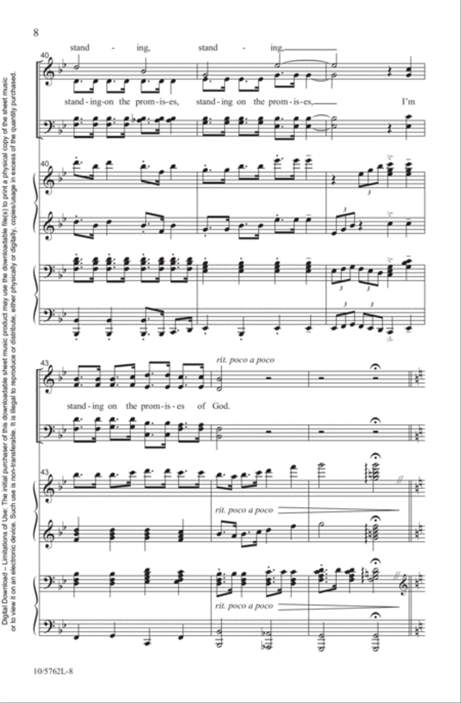Standing on the Promises Standing on the Promises 4-Part scores gallery preview page 8