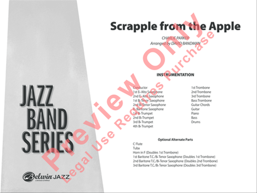 Scrapple from the Apple Jazz Ensemble scores gallery preview page 2